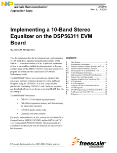 Implementing a 10-Band Stereo Equalizer on the DSP56311 EVM