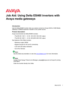 Job Aid: Using Delta ESI48I inverters with Avaya media gateways