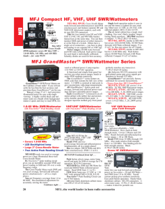 MFJ GrandMasterTM SWR/Wattmeter Series MFJ Compact HF