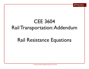 CEE 3604 Rail Transportation - Air Transportation Systems Lab