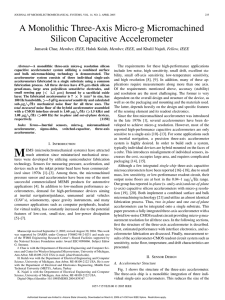 A Monolithic Three-Axis Micro-g Micromachined Silicon Capacitive