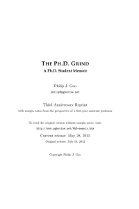 The Ph.D. Grind: A Ph.D. Student Memoir