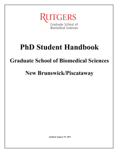 PhD Student Handbook - Robert Wood Johnson Medical School