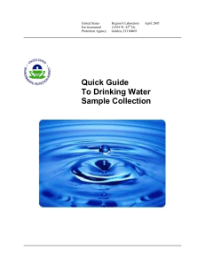 Quick Guide To Drinking Water Sample Collection