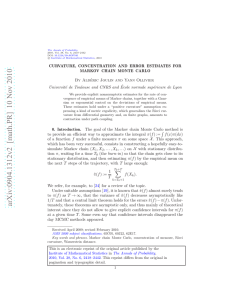 Curvature, concentration and error estimates for Markov