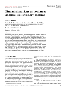 Financial markets as nonlinear adaptive evolutionary systems