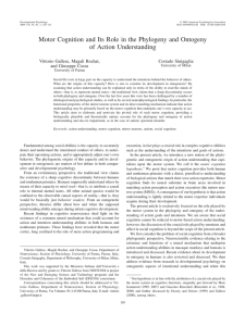 Motor Cognition and Its Role in the Phylogeny and Ontogeny of