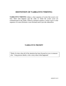 DEFINITION OF NARRATIVE WRITING