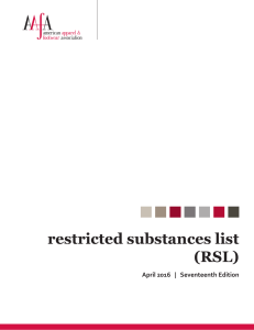 AAFA Restricted Substances List (RSL)