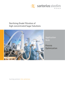 Sterilizing Grade Filtration of high concentrated Sugar Solutions