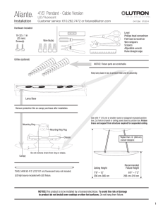 Aliante 4`/5` Pendant - Cable Version LED/Fluorescent Install Guide