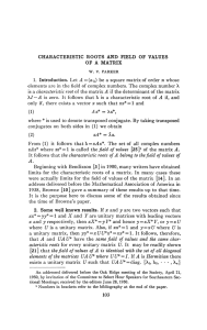 CHARACTERISTIC ROOTS AND FIELD OF