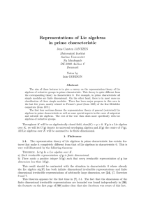 Representations of Lie algebras in prime characteristic