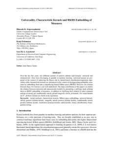 Universality, Characteristic Kernels and RKHS Embedding of