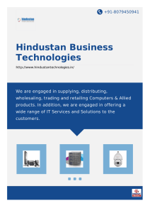 Brochure - Hindustan Business Technologies