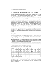 15 Adjusting the Columns of a Disk Cipher