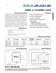 DS4077 50MHz to 122.88MHz VCXO - Part Number Search