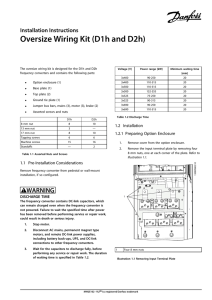 Oversize Wiring Kit (D1h and D2h)