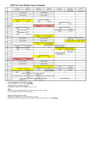 2016 Fall Term Weekly Course Schedule