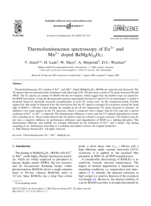 Thermoluminescence spectroscopy of Eu and Mn doped BaMgAl