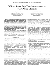 Off-Path Round Trip Time Measurement via TCP/IP Side Channels