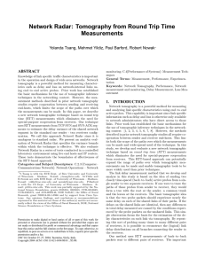 Network Radar: Tomography from Round Trip Time Measurements