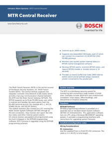MTR Central Receiver - Bosch Security Systems
