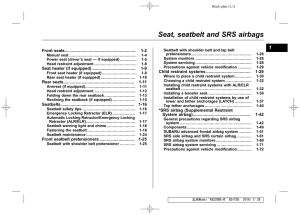 Seat, seatbelt and SRS airbags - Subaru Technical Information System