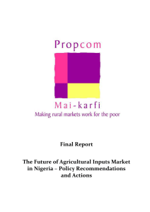 Report on the Future of Ag. Inputs Round Table - Propcom Mai