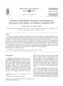 Kinetics of phosphine adsorption and phosphorus