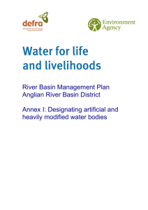 Designating artificial and heavily modified water bodies