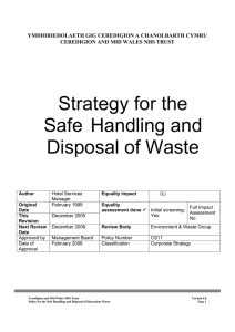 Strategy for the Safe Handling and Disposal of