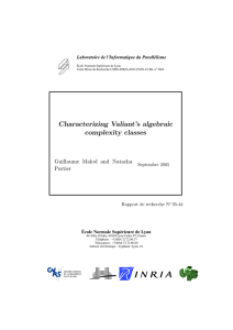 Characterizing Valiant`s algebraic complexity classes