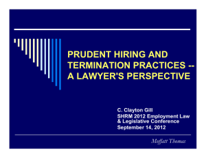 Prudent Hiring and Termination Practices