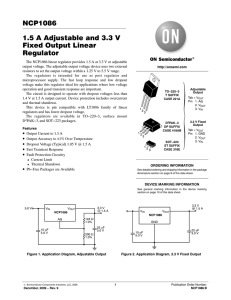 NCP1086 - Adjustable and Fixed Output Linear Regulator