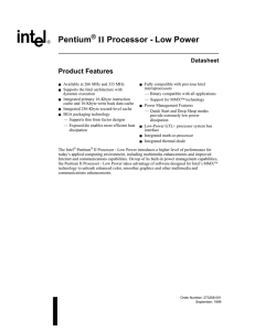 Pentium II Processor - Low Power