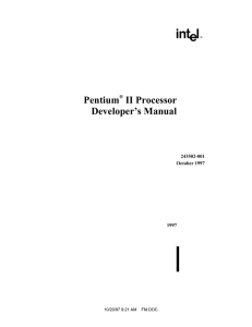 Pentium II Processor Developer`s Manual