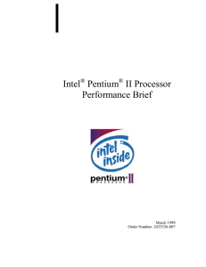 Intel Pentium II Processor Performance Brief