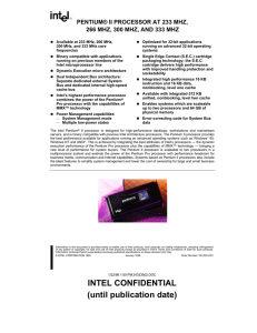 pentium® ii processor at 233 mhz, 266 mhz, 300 mhz, and 333 mhz