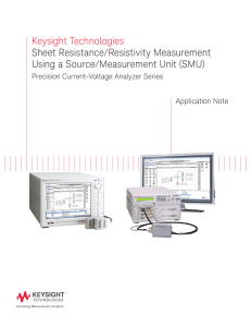 Keysight Technologies Sheet Resistance/Resistivity Measurement