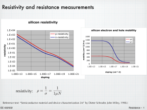 Resistivity and resistance measurements