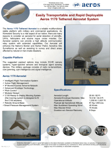 Easily Transportable and Rapid Deployable Aeros 1170 Tethered