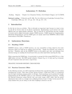 Laboratory V: Switches 1 Introduction 2 Laboratory Exercises