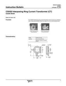 Instruction Bulletin CSH30 Interposing Ring Current Transformer (CT)