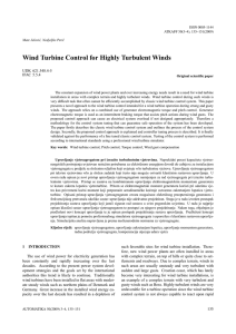 Wind Turbine Control for Highly Turbulent Winds