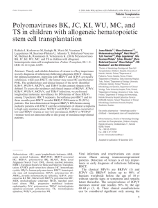 Polyomaviruses BK, JC, KI, WU, MC, and TS in children with