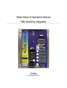 Wash Select II with WashPay Integration Manual