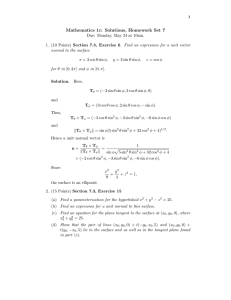 Mathematics 1c: Solutions, Homework Set 7
