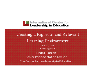Creating a Rigorous and Relevant Learning Environment