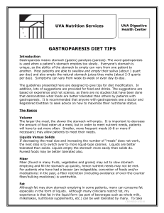 gastroparesis diet tips - UNC School of Medicine